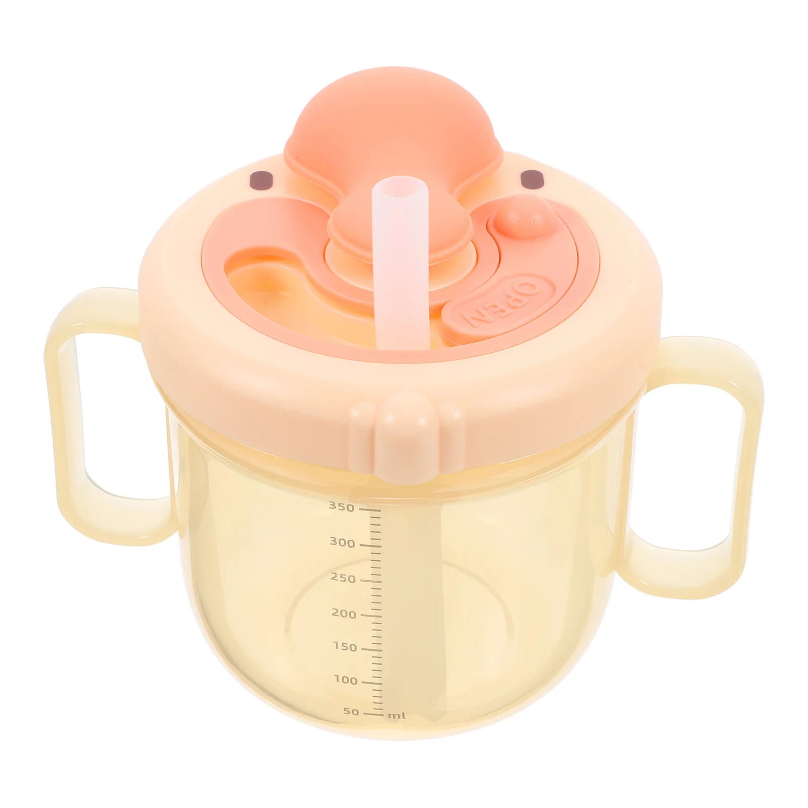 

No Spill Pink Elderly Care Cup Toddler Training Sippy Dysphagia Silicone Baby Mug with Straw for Milk Water Bubble Tea Cup