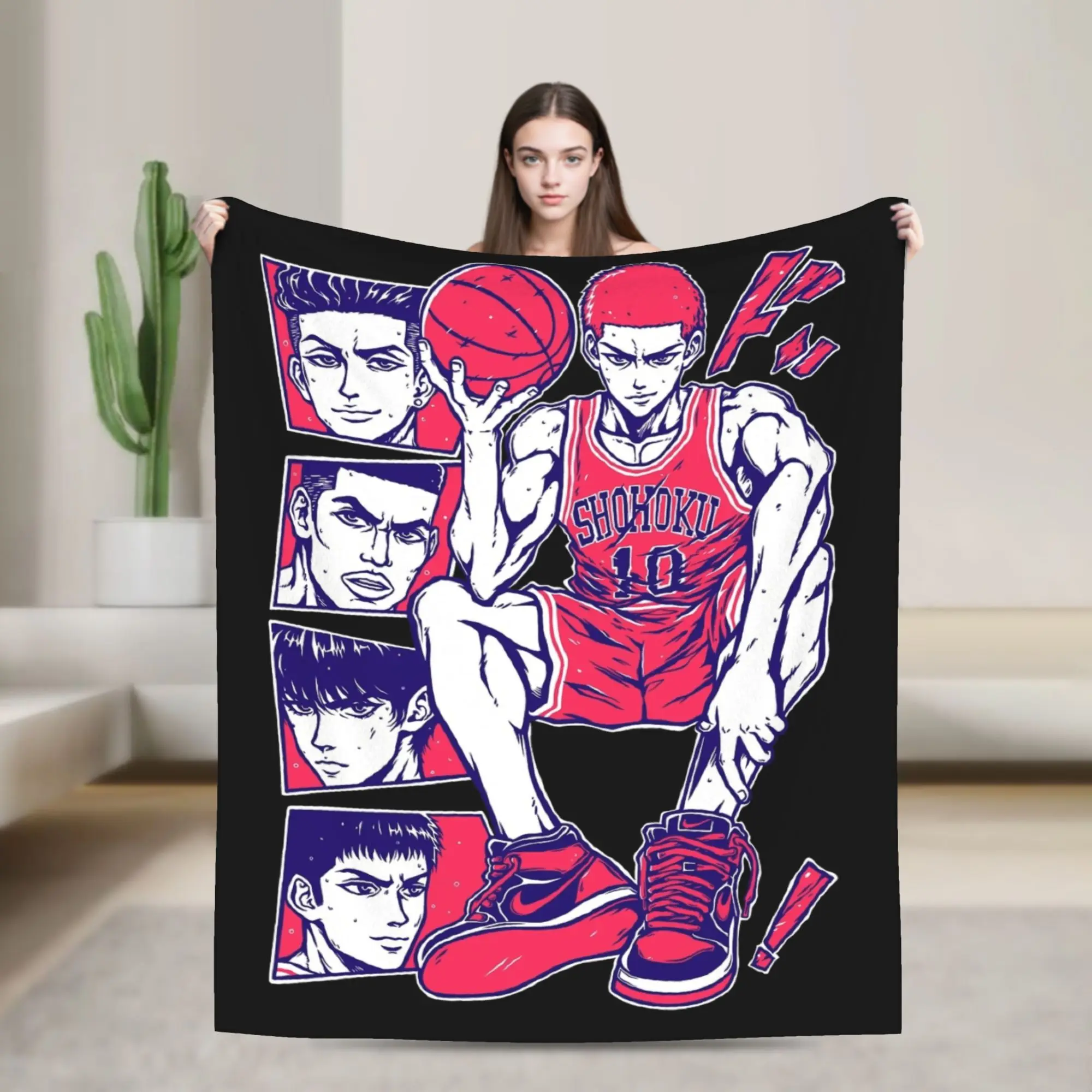 Team Shohoku in The First Slams Dunks Blanket Fleece Spring/Autumn   Super Warm Throw Blanket for Sofa Couch Bedspreads