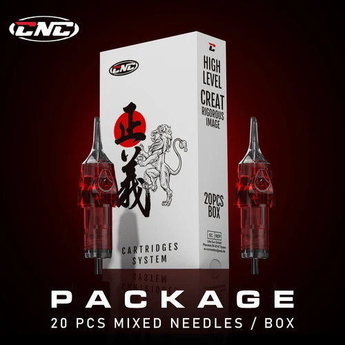 Imagen 2 del producto CNC 20 piezas desechables mixtos # 10 # 12 cartuchos estándar para tatuaje, agujas para maquillaje permanente, arte corporal para suministros de tatuaje, equipo