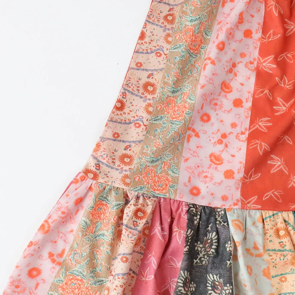 فستان صيفي للفتيات من عمر 3 إلى 7 سنوات بدون أكمام مطبوع عليه زهور ورقبة معلقة قطعة واحدة ملابس كاجوال للعطلات للأطفال #5