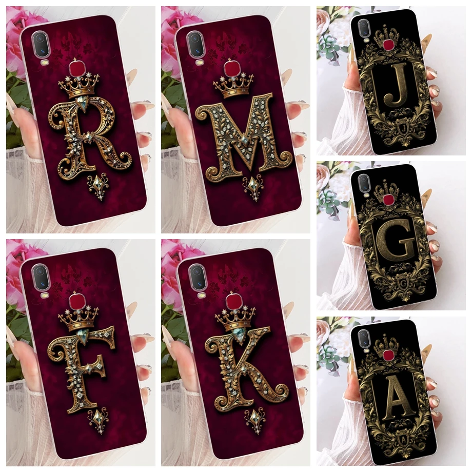 غطاء خلفي ناعم من السيليكون الشفاف لهاتف Vivo Y11 2019 / Vivo 1906 حافظات أولية بنمط الحروف غلاف هاتف على VivoY11 Y 11