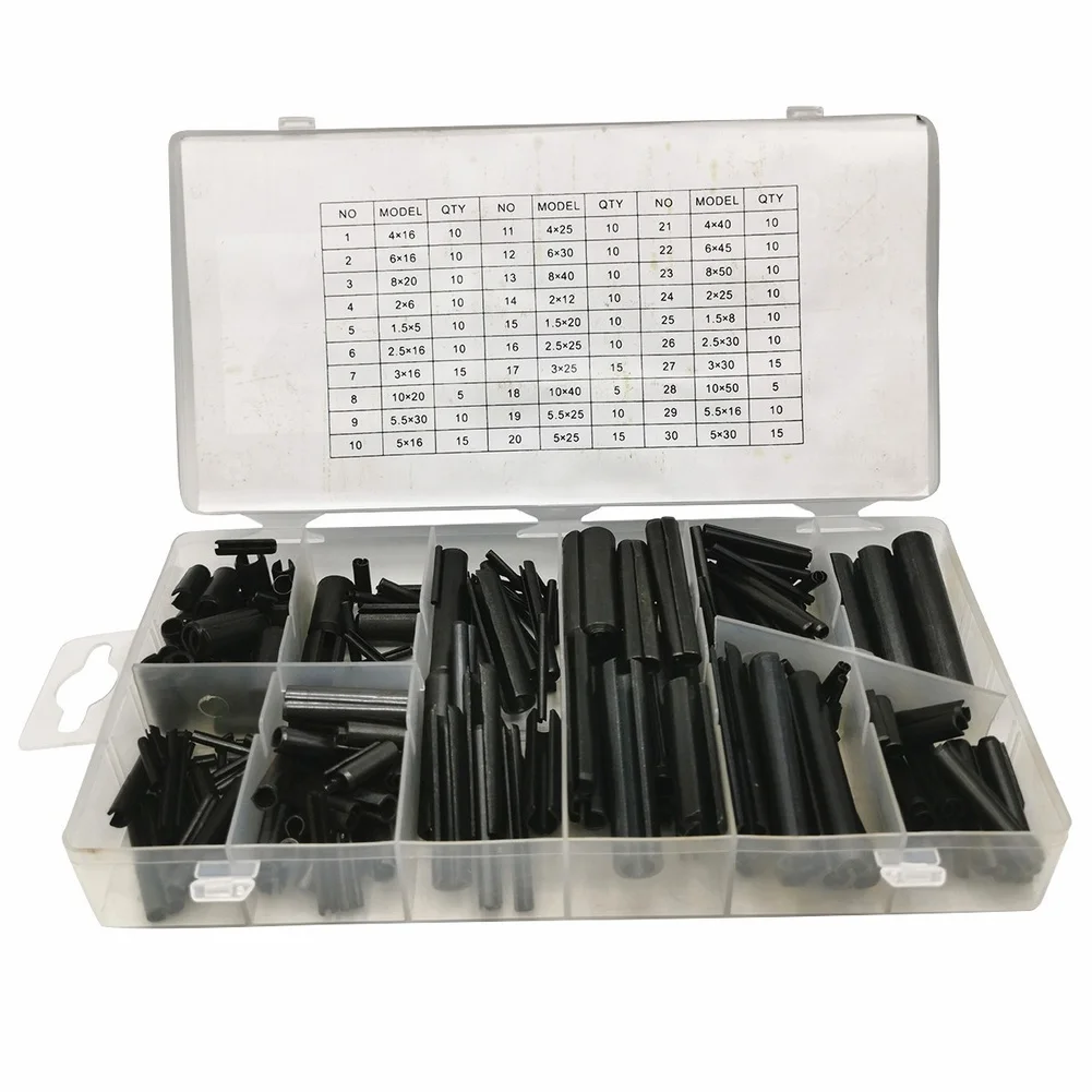 For Repair For DIY Projects As Shown Split Pins 65Mn Steel Spring Pins Assortment Fastener Kit Oxidation Treatment