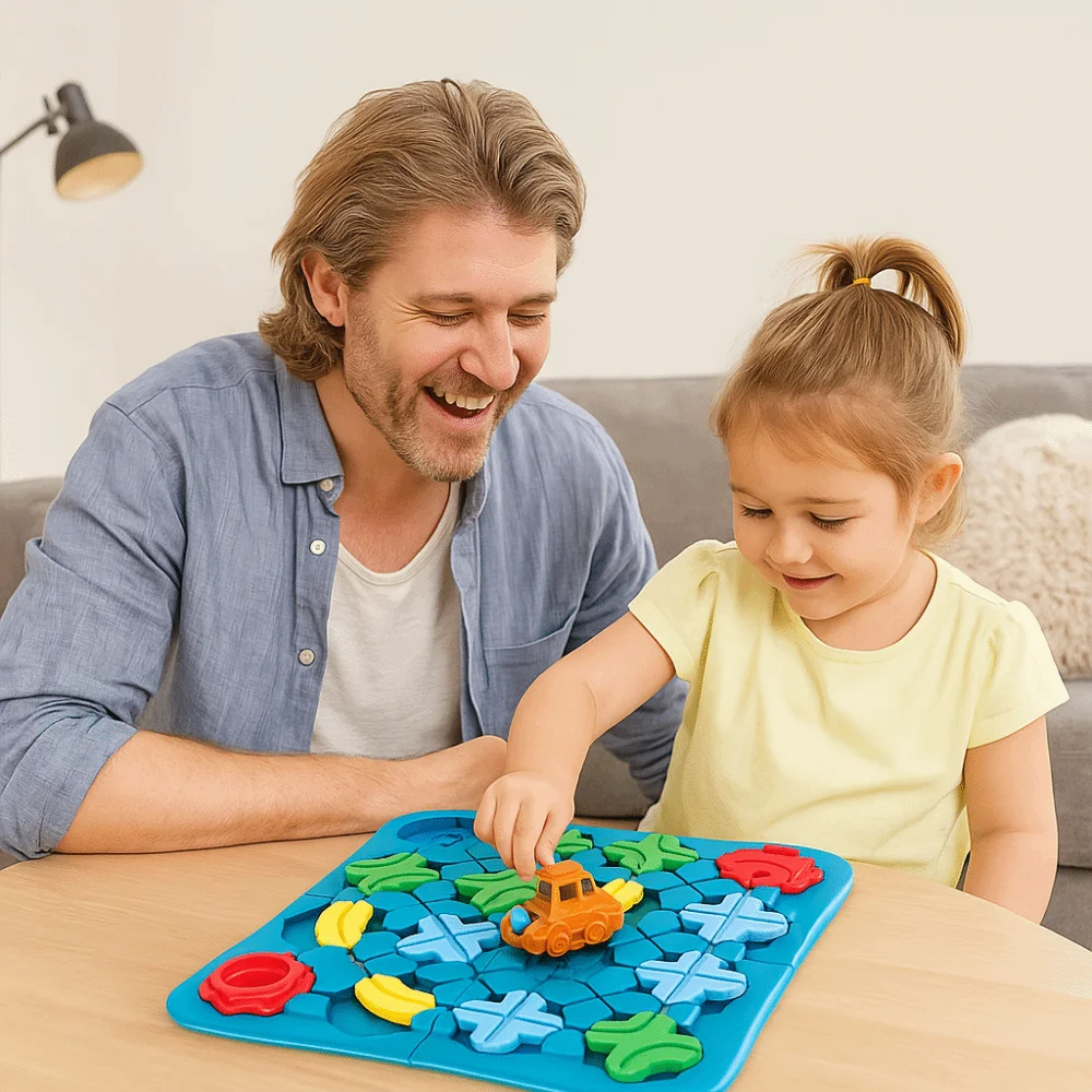 

Пластиковые логические дорожные строительные игры Монтессори, интерактивная головоломка, автомобильная дорожка, мышление, стол для раннего образования, образовательная головоломка
