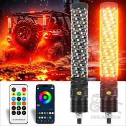2PCS 1FT 12V Fat Spiral LED Whip Light For Side By Side For UTV APP Control Compatible With Polaris RZR for Can-Am Maverick X3
