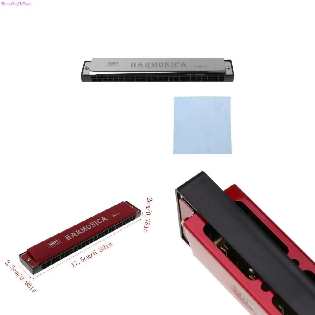 

D0JC Профессиональная губная гармошка с 24 отверстиями, металлический орган для начинающих