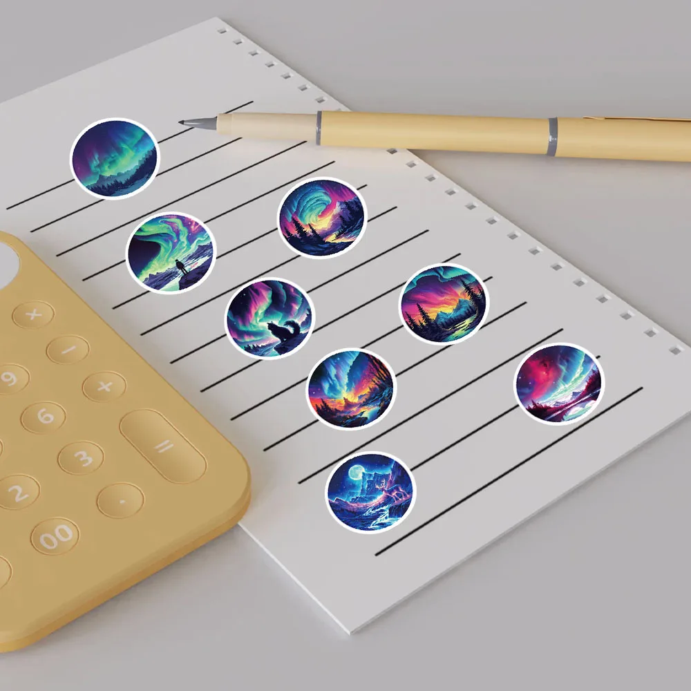 50PCS Northern Lights Art Series Graffiti Sticker Computer DIY Graffiti Laptop Luggage Waterproof Creative Notebook Stickers ﻿ image 5