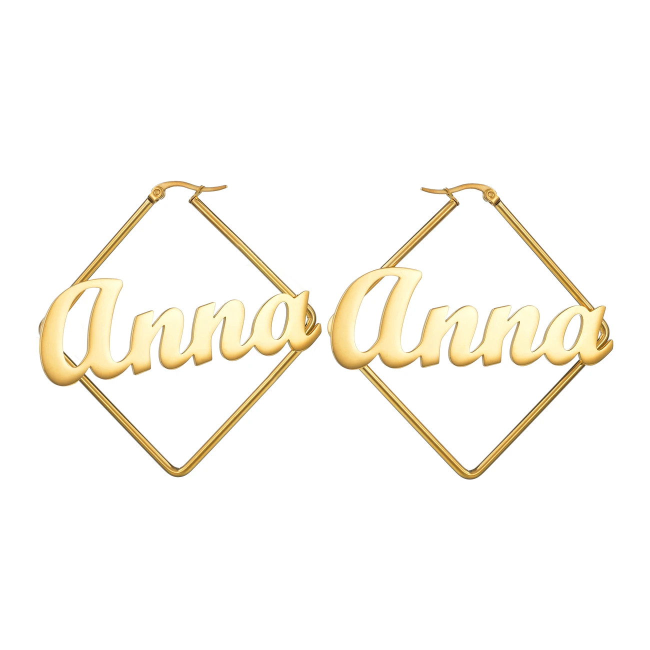 Серьги с бриллиантами, персонализированные обручи с именем на заказ, круг с буквами из нержавеющей стали для женщин и девочек, вечерние ювелирные изделия, праздничные подарки