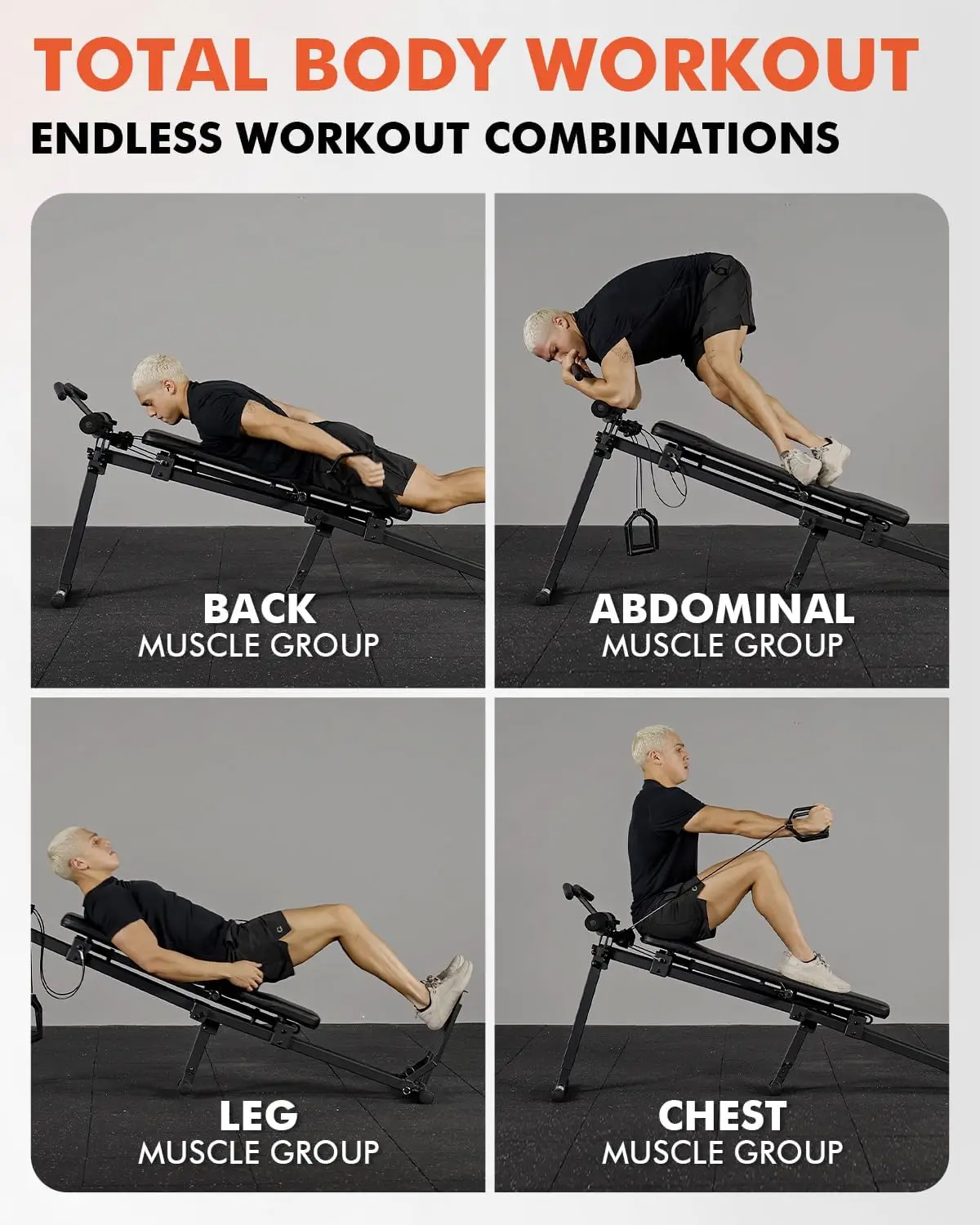 Total Home Gym with Detachable Footplate,Swing Attachment and Weight Holder,Versatile Total Body Training Machine for Home Gym