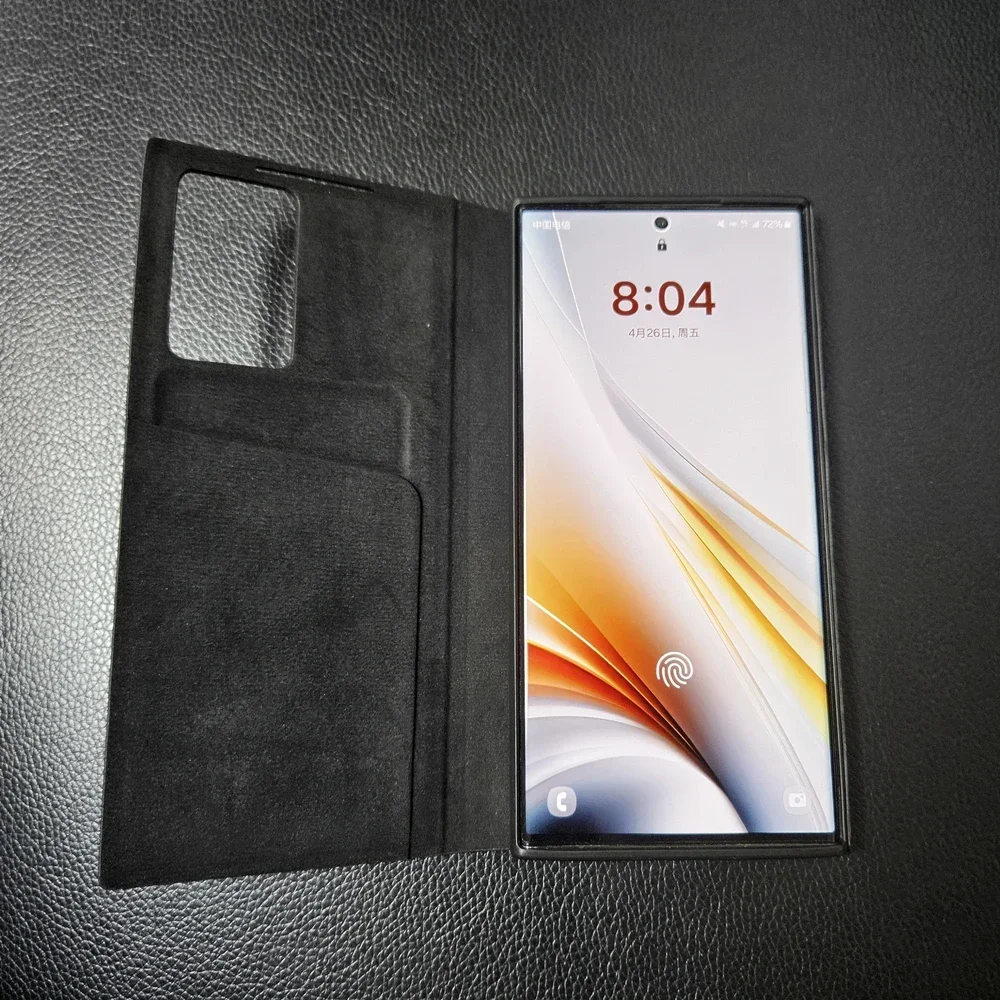 Cephalic dermis Leather Smart View Wallet Flip Phone Case For Samsung Galaxy S24 Ultra/S23Ultra Free-flip Cover With smart chips