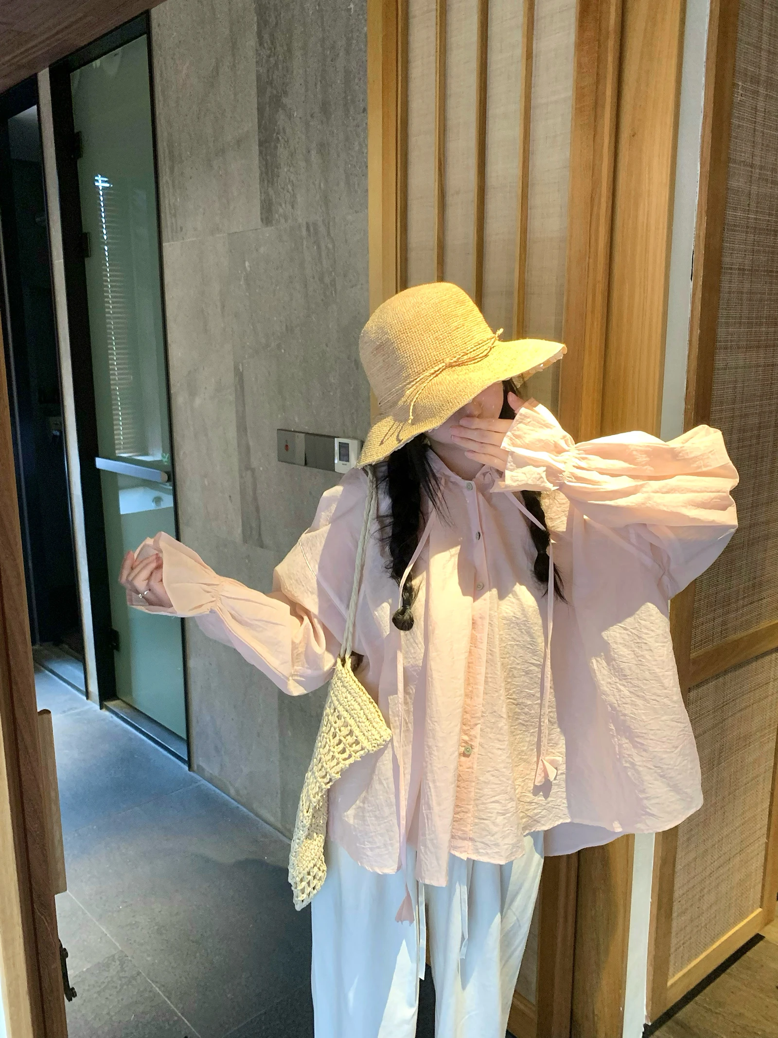 

Lightweight Loose Fitted Hat Sun Protection Outerwear irt Japanese Sle Women's Spring 2026 Breathable Skin-Friendly