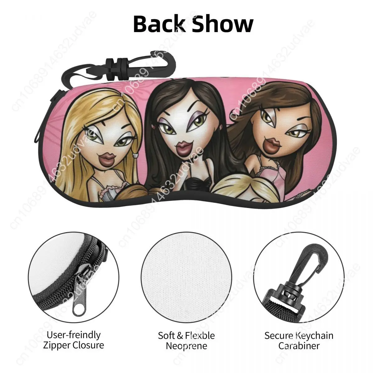 Custom Bratz Doll Shell Eyeglasses Protector Cases Fashion Sunglass Case Tv Movie Cartoon Glasses Bag
