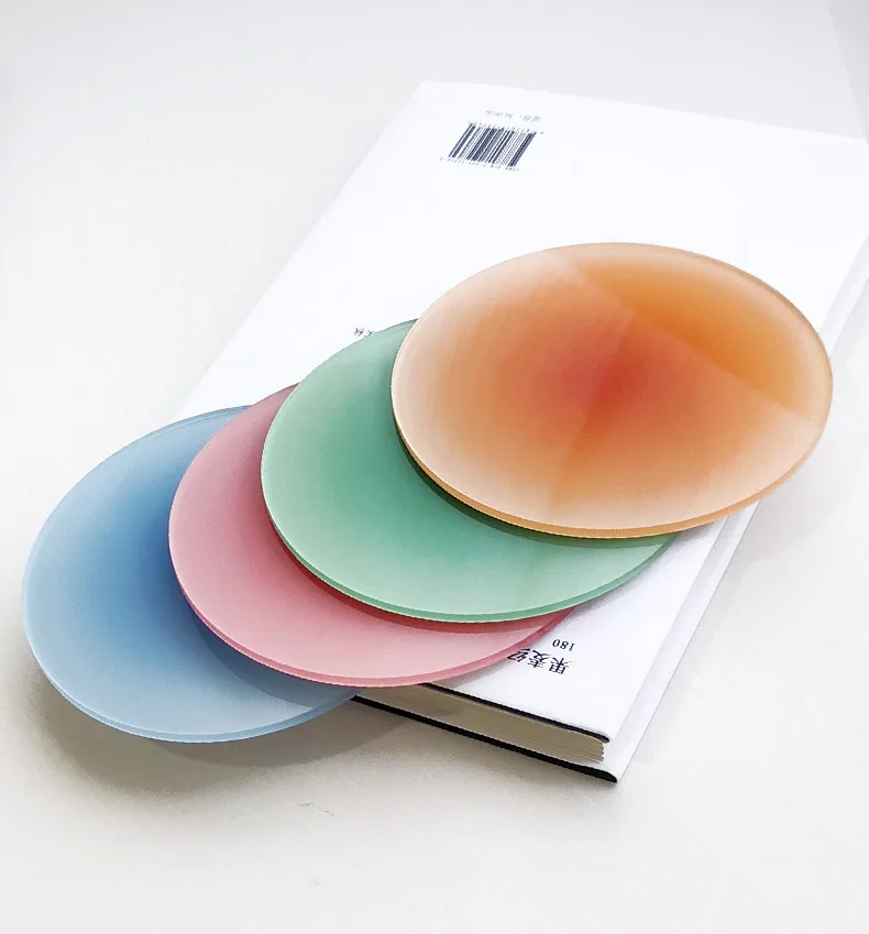 1PCS Gradient Color Drink Cup Coasters for Acrylic Round Heat Insulation Coffee Mugs Hot Pad Kitchen Tableware