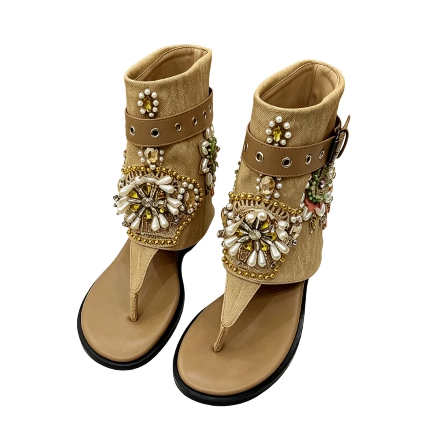 Women Flat Sandals – Summer Casual Shoes with Slip-Resistant Sole and Breathable Design Perfect for Beach and Outdoor BF0503