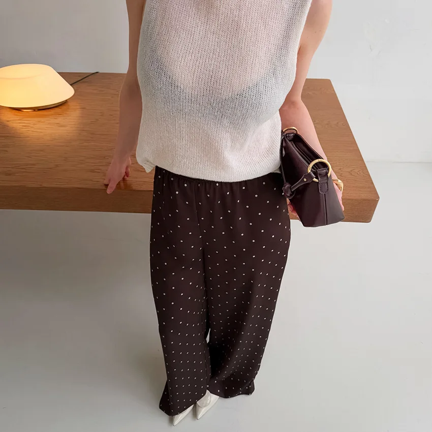 

Polka Dot High Waist Trousers 2026 Spring and Summer New Commuter Trousers