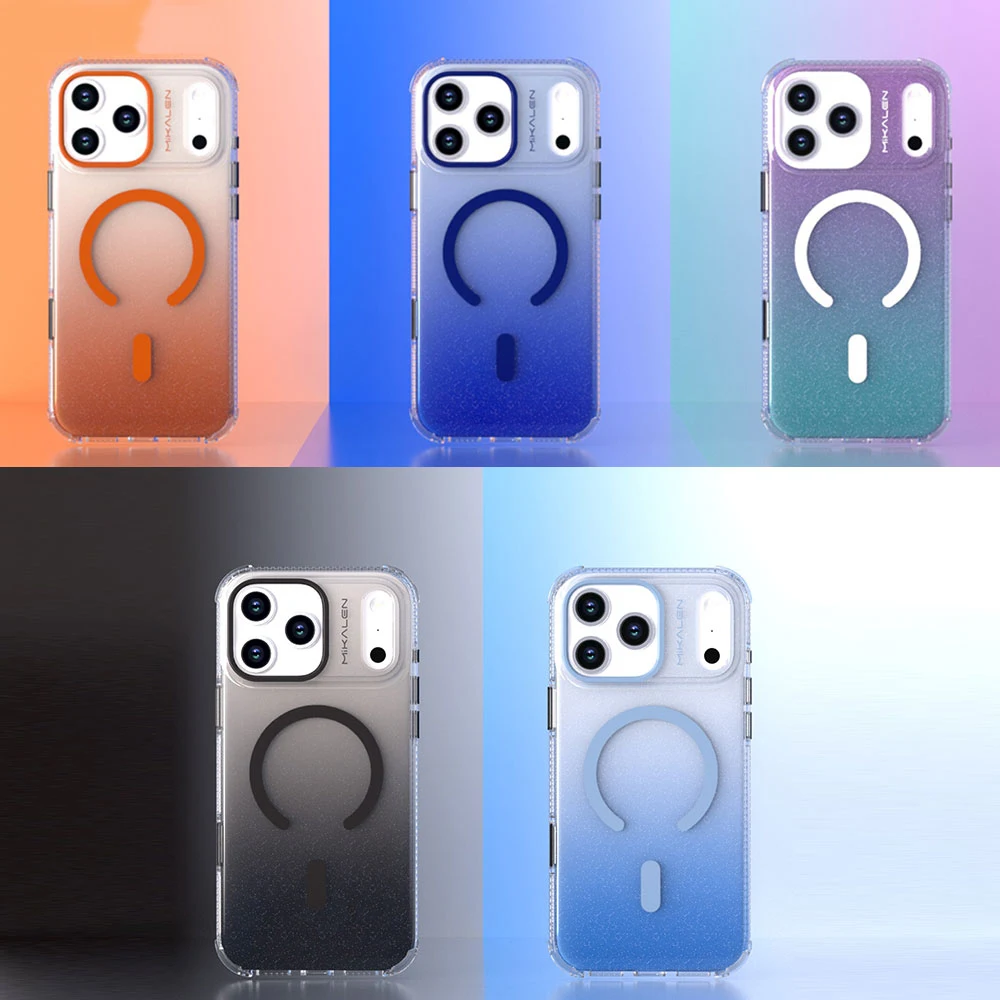 

Glitter Gradient Color Matte For iPhone 17 Pro Max Case Shockproof Support Wireless Charge Back Cover For iphone 17pro Case
