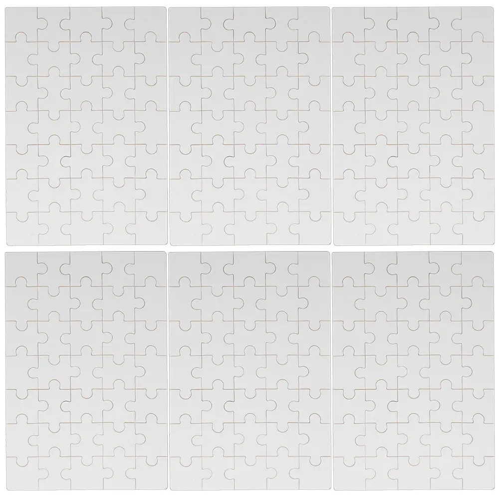 

6 Sheets Sublimation Transfer Puzzle Blanks Rectangle Jigsaw Puzzle Pieces for DIY Heat Press Craft Excellent Wear Resistance