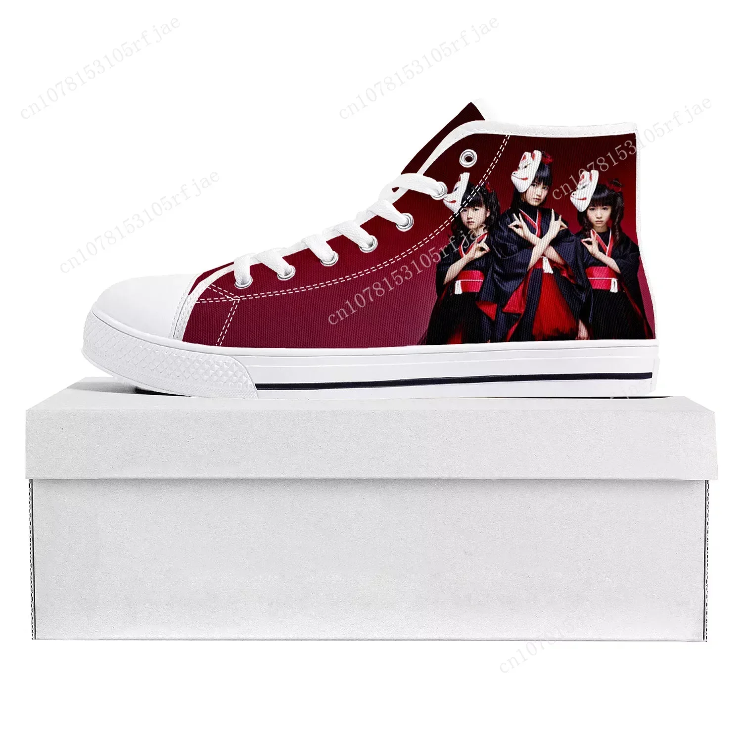 Babymetal Rock Band Pop Fashion High Top High Quality Sneakers Mens Womens Teenager Canvas Sneaker Couple Shoe Custom Shoe White