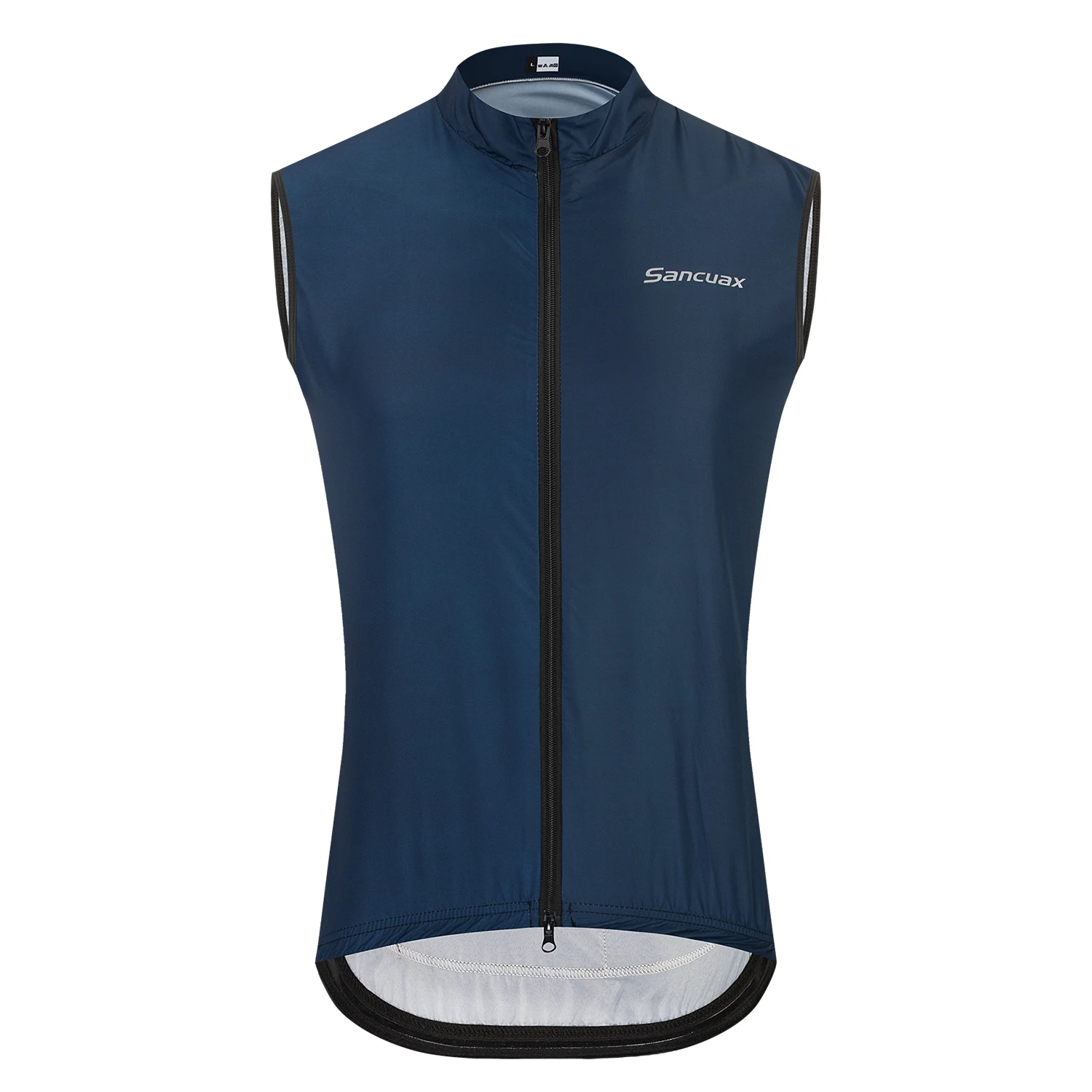 SANCUAX Fahrradweste für Herren, winddichte Fahrradweste, Zwei-Wege-Vollreißverschlüsse, Fahrrad-Windjacke, Rückseite mit 3 Taschen, ärmellose Weste – Detail 3