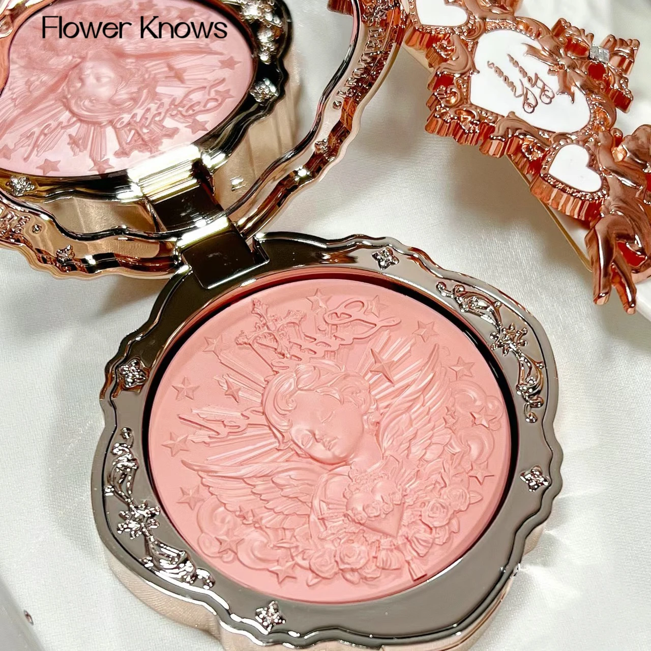 Flower Knows Little Angel Series Blush Cream Embossed Blush 6g Lasting Natural Waterproof Blush Cosmetic