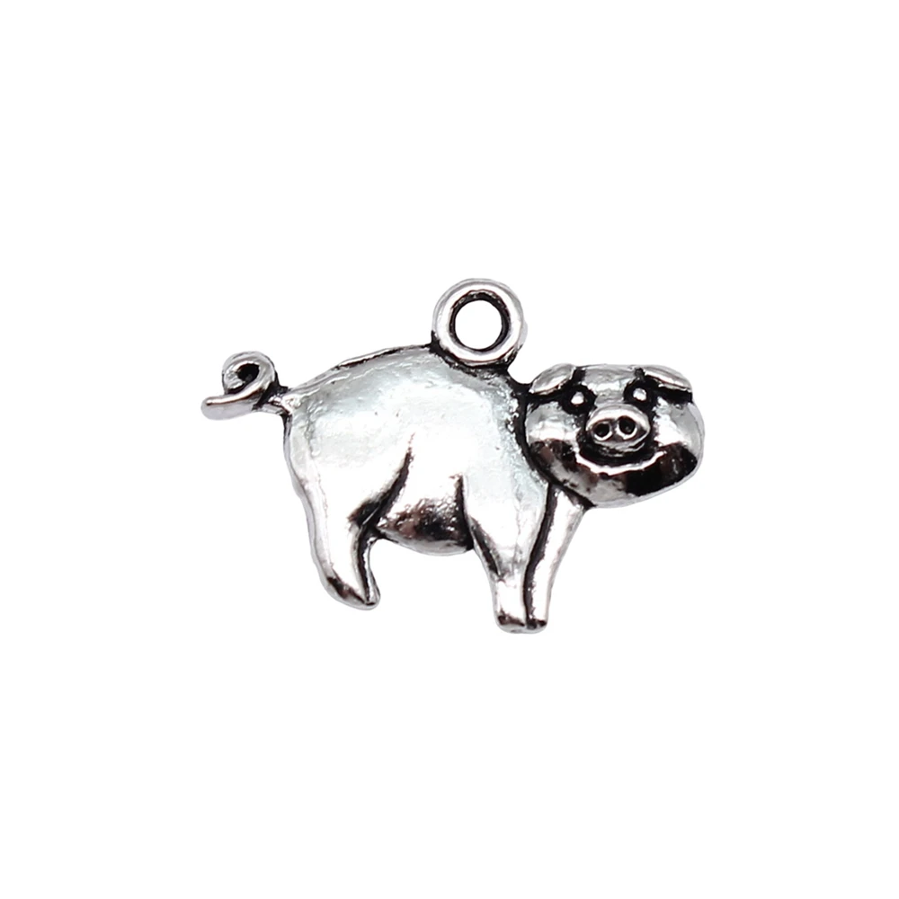 Materials Piggy Charms Pig Charms Supplies For Jewelry 22x16mm 10pcs