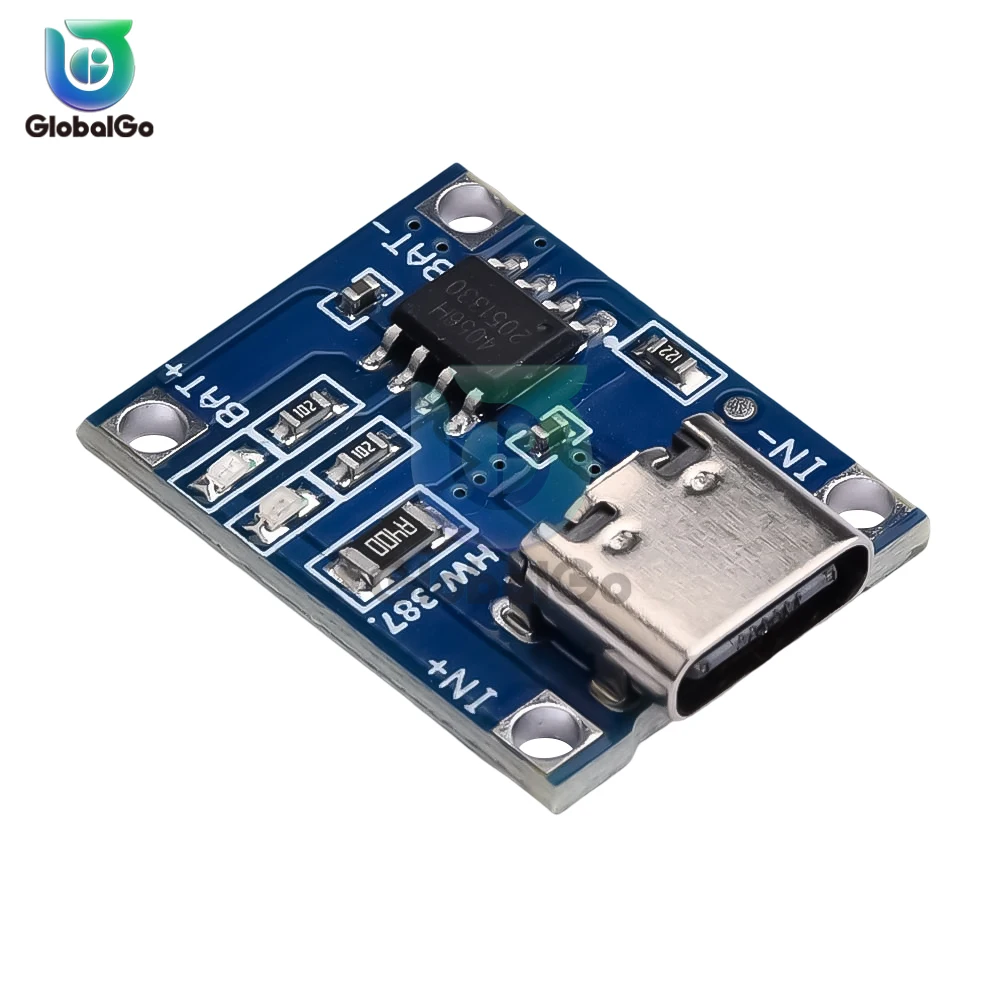 5 it Type-c 5V 1A 18650 TP4056 وحدة شحن بطارية ليثيوم مع حماية وظائف مزدوجة 1A Li-ion