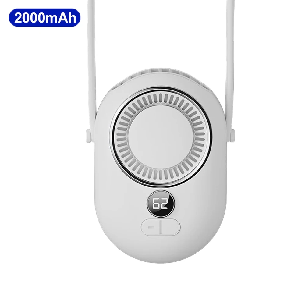Wearable Portable Cooling Fan Cooling Adjustable Wind Speeds As Shown Hands-free Fan 2000mAh Battery 4000mAh Battery