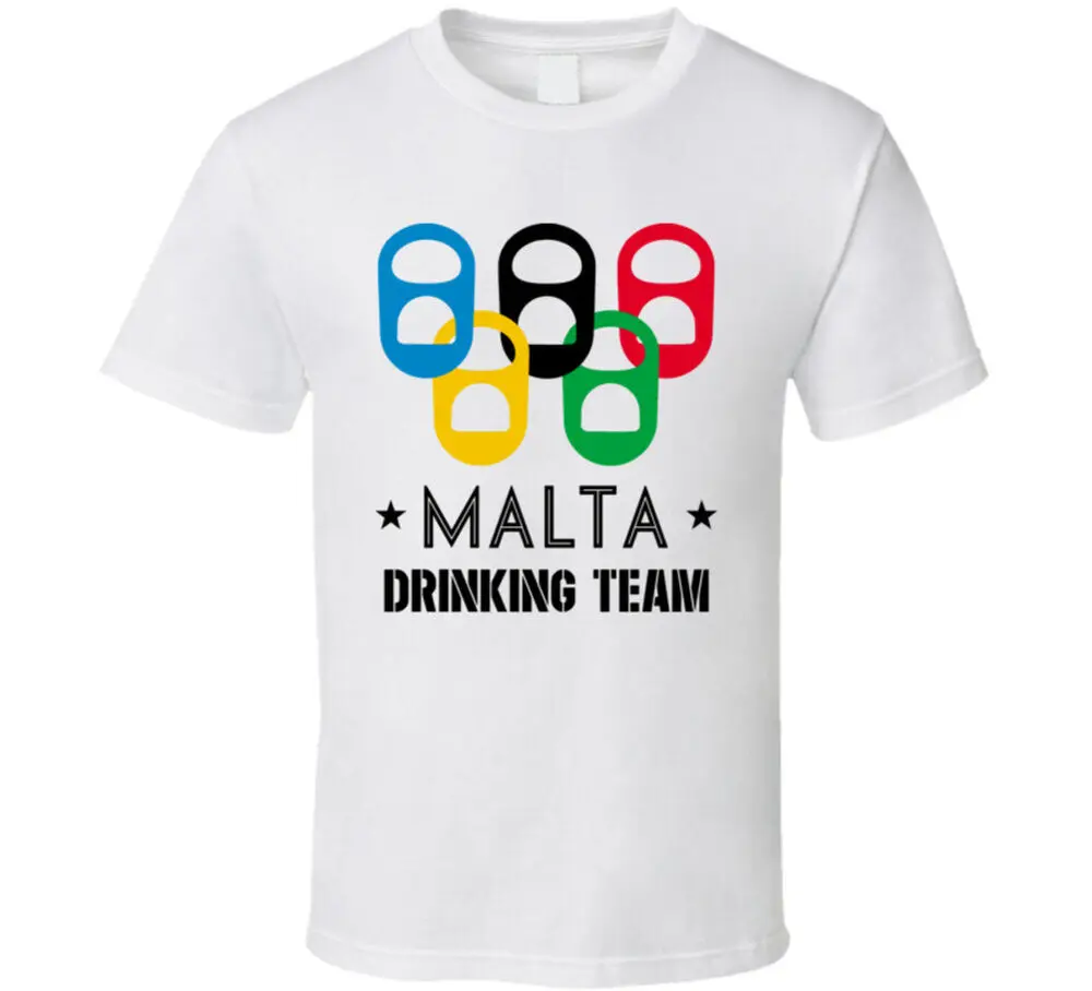 Malta Drinking Team  Ring Beer Tab Games T Shirt  Tees Cotton Luxury brand vintage oversized