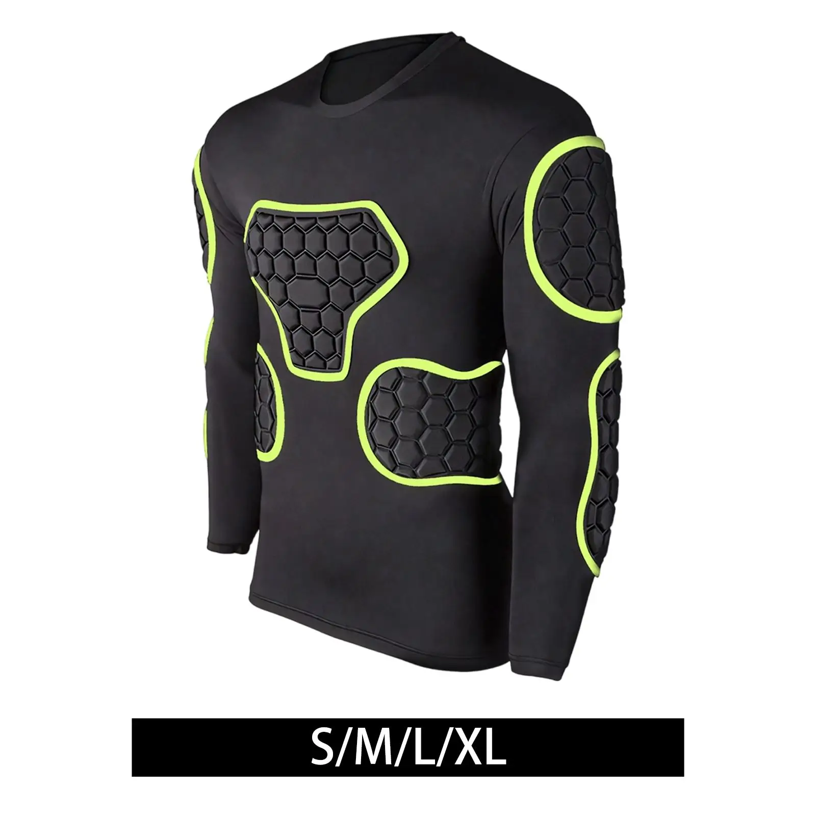 

Men's padded football compression shirt, chest and elbow protectors,