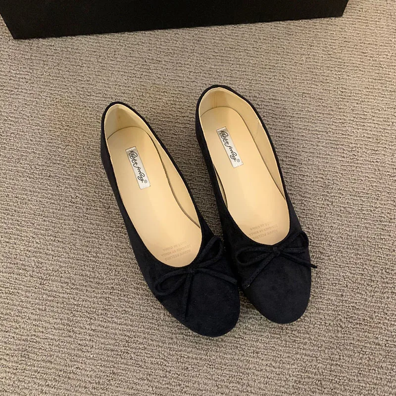 Weiche, modische Damen-Flats mit runder Zehenpartie, flache Schuhe mit Schleifenknoten, elegante Ballerinas für Damen, Slip-On-Schuhe, neu für Frühling und Herbst. – Detail 7
