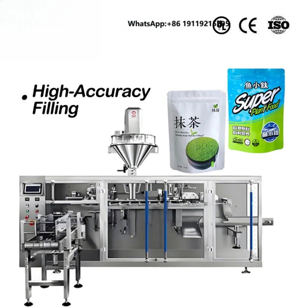 Horizontal Mobile Doypack Automatic Sealing Packing Premade Pouches Spout/Zipper Multi-Function Powder Filling Machine