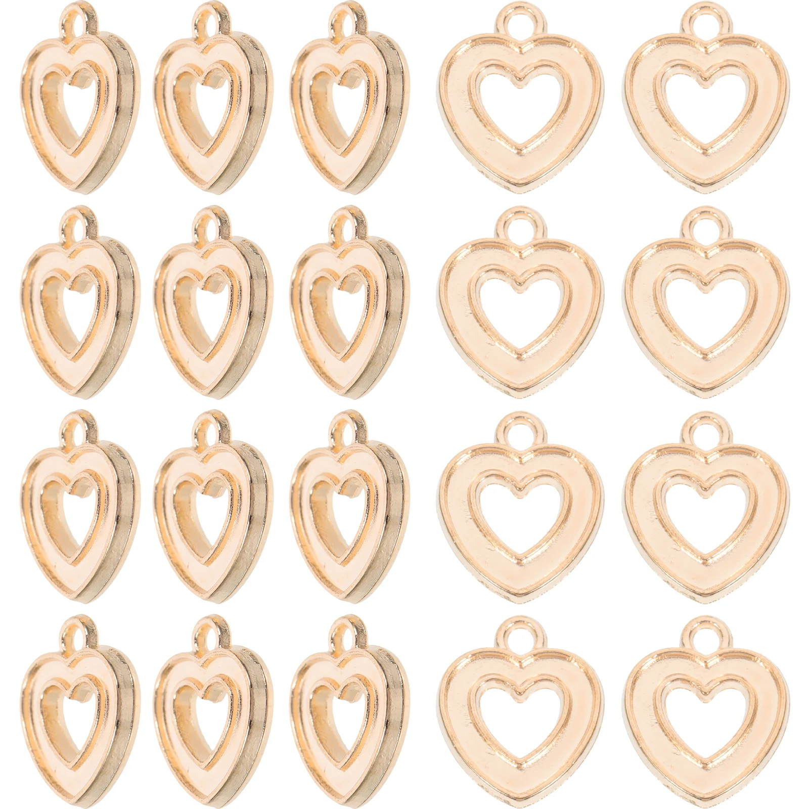 

100 Pcs Heart Charm Pendant Ornaments Bulk Alloy Necklace Diy Crafts Accessories Hollow Love Decorations Jewelry