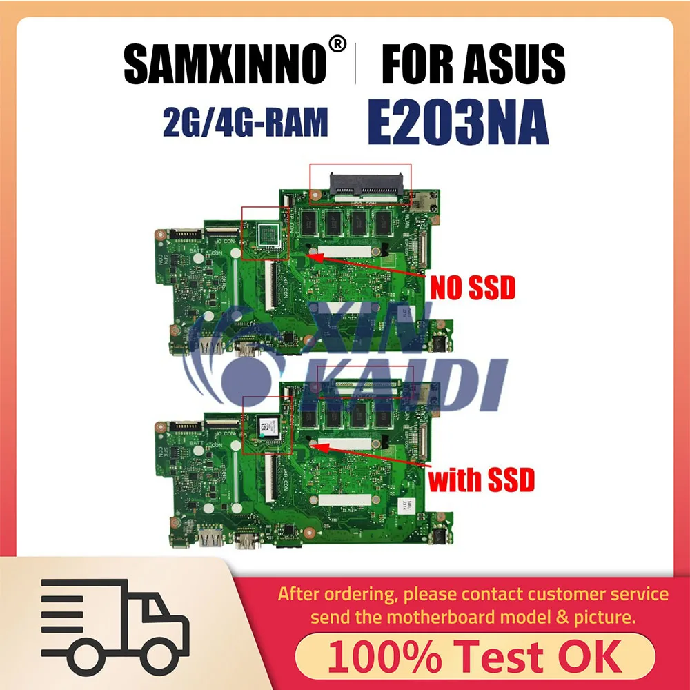 E203NA Mainboard For ASUS E203NAH L203NAH E203NAS L203NA Laptop Motherboard N3350 N4200 CPU 2G 4GB-RAM 0G 32G 64G 128G SSD