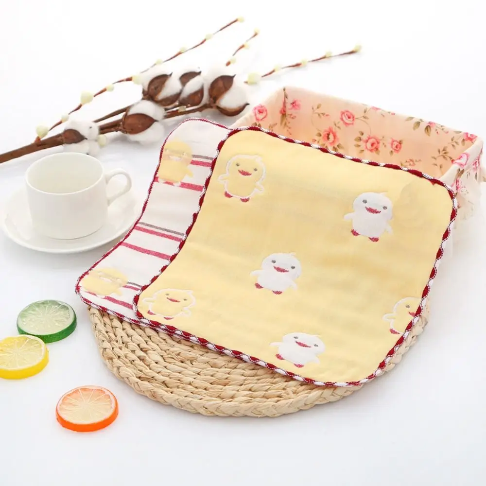 

Pure Cotton Baby Face Towel Feeding Burp Cloths Square Shaped Children's Absorbent Handkerchief Hand Towel Six Layer Small Towel