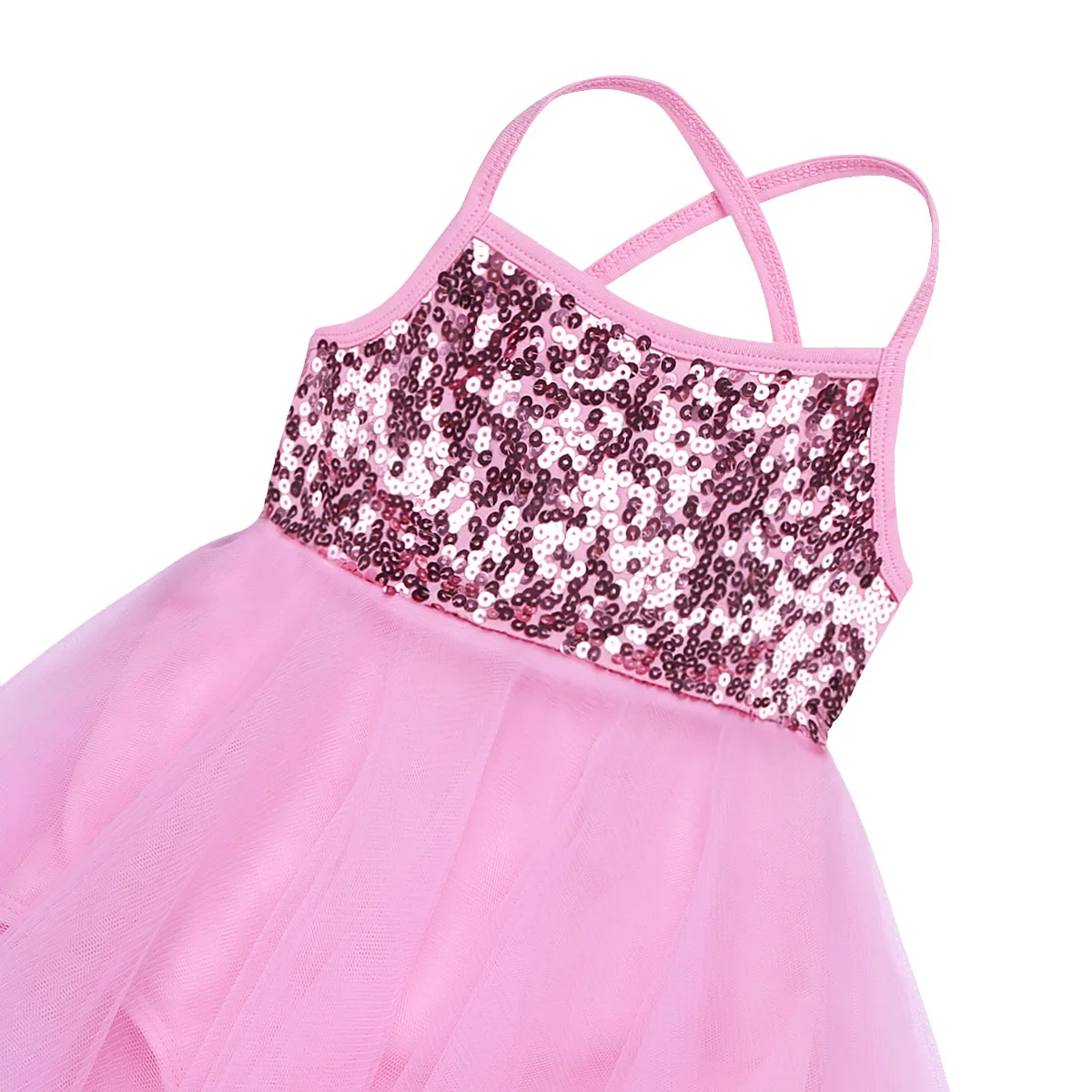 Enfants filles Ballet cygne neige danse robe sans manches paillettes Tulle Ballet danse gymnastique justaucorps robe avec attache de cheveux chapeaux