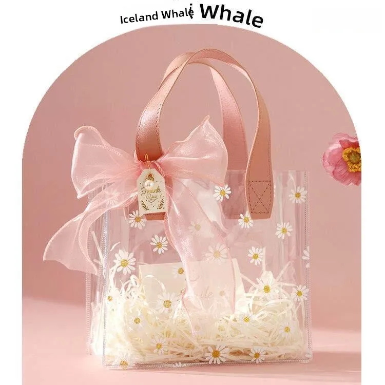 

Wedding Gift Bag Handheld Packaging Box Female Companion Gift Box High-End Feeling Velvet Material Korean Style round Shape