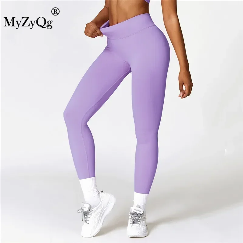 MyZyQg High Waist and Hip Lift Fitness Yoga Leggings Women Running Tight Seamless Stretch Slimming Belly Compression Pants