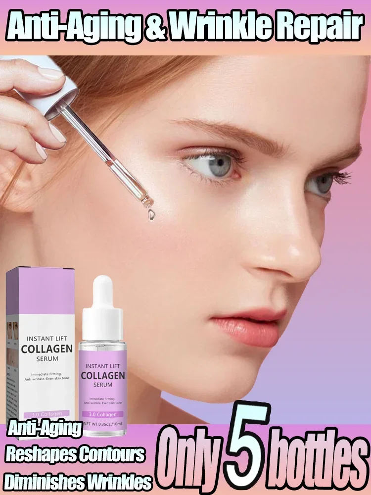 Collagen Face Serumกําจัดริ้วรอยAnti Aging Hyaluronic Acidหน้าผากFine Lines Lifting Facial Serum Skin Care Beauty