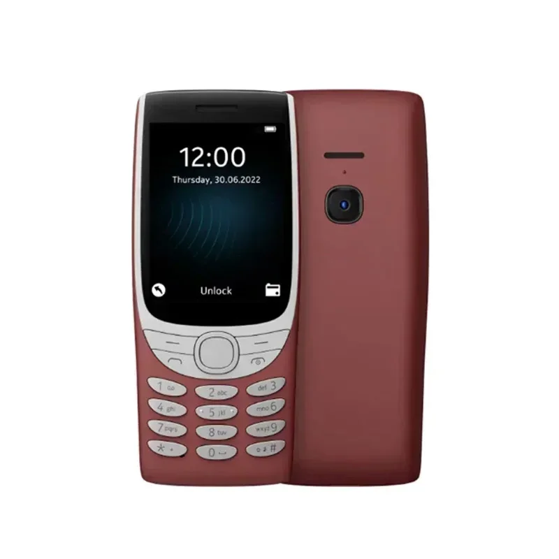 Original 8210 4G Unlocked Mobile Cell Phone Dual SIM 2.8 Inch Bluetooth English Arabic Russian Keyboard Cellphone.No Hebrew menu