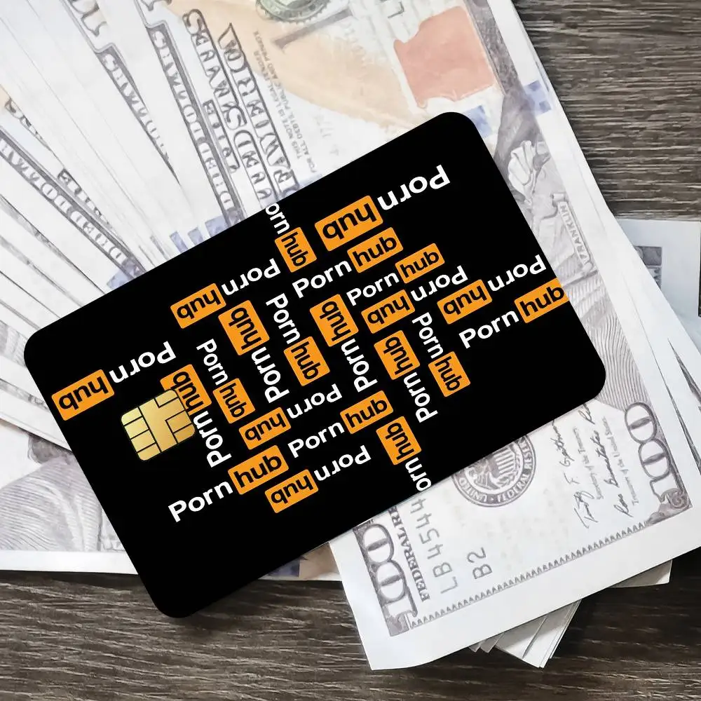 مضحك P-Pornhub-S بطاقة ملصقات مقاوم للماء فيلم الجلد غطاء 4 قطعة ملصقات بطاقة الائتمان الخصم الجبهة الديكور البنك مترو الانفاق تمرير #6
