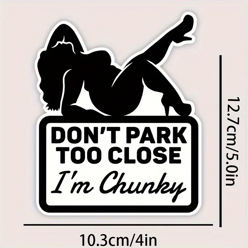 

1 шт. Забавная наклейка «Не паркуйтесь слишком близко, я толстяк» из ПЭТ, водонепроницаемая, устойчивая к погодным условиям, для автомобиля, ноутбука, телефона, декора
