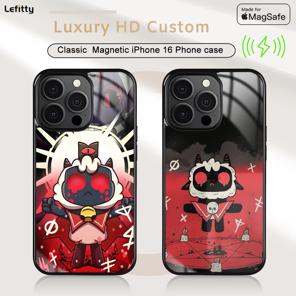

Game C-Cult Of The L-Lamb Phone Case For iPhone 16 15 14 13 12 11 Pro Max Plus Mini Magnetic Magsafe Wireless Charging Cover