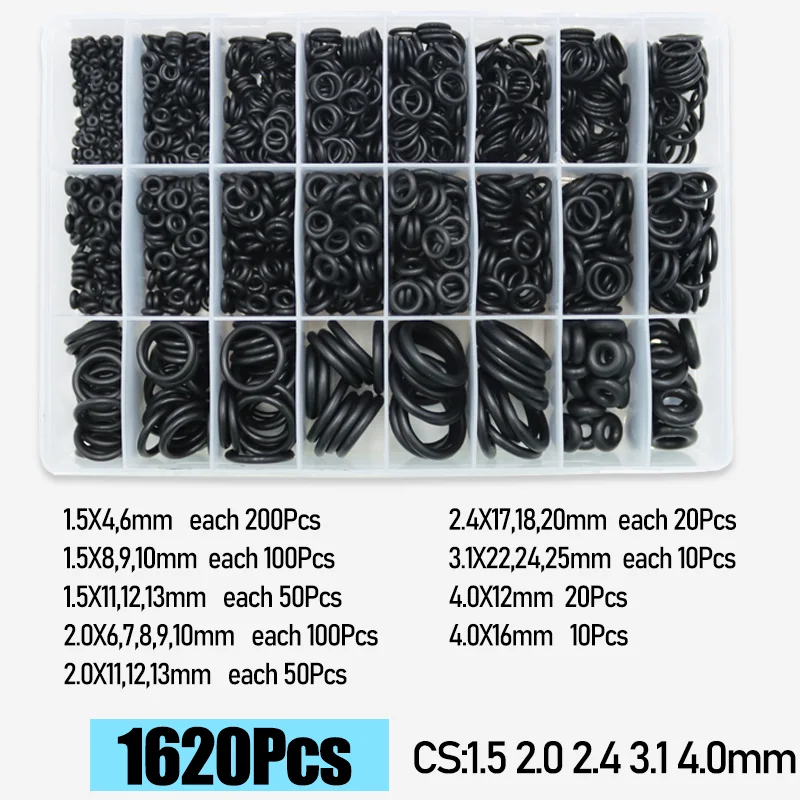 Cs 1,0-4,0mm gummi o ring hochwertige dichtung scheibe balck nbr o-ring Sanitär dichtung auto klimaanlage öl beständiger our kit – Detail 7