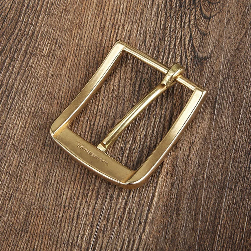 40mm Belt Buckles Solid brass Golden Antique brass Single Pin End Bar Buckles Fit for 37mm-39mm Belt Leather Craft Jeans Parts