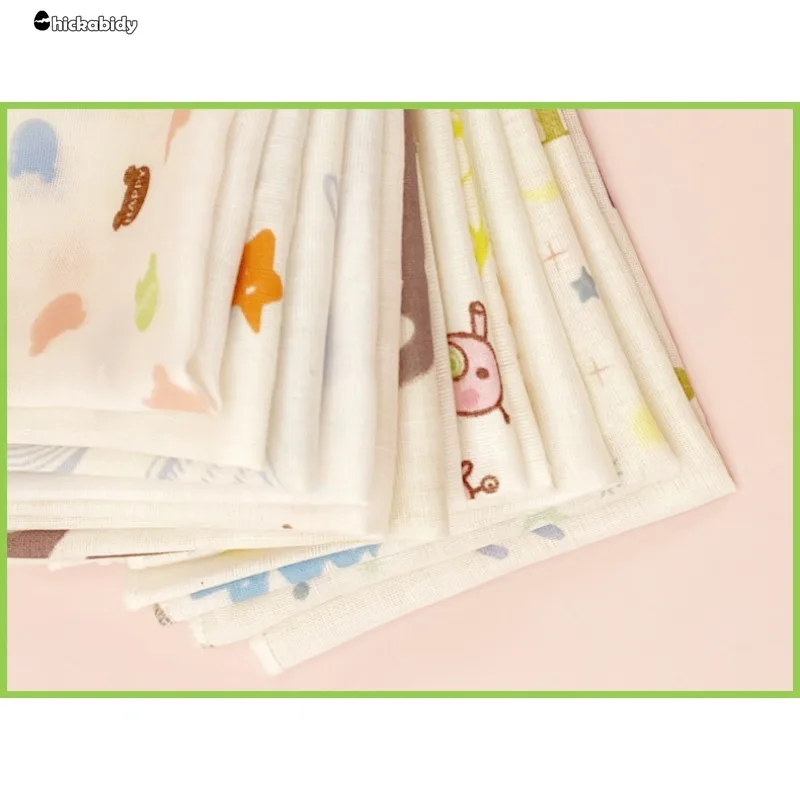 1pcs Baby 2-layer Pure Cotton Printed Long Square Towels Combed Cotton Long Gauze Towel Newborn Feeding Towel Baby Washing Towel