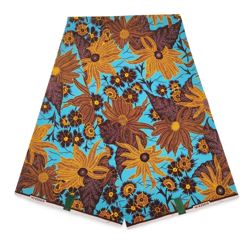 

New African Print Real Wax Fabric For Women Dress Suit 6Yards Full Cotton Ankara Nigerian Veritable Wax Fabric For Sewing