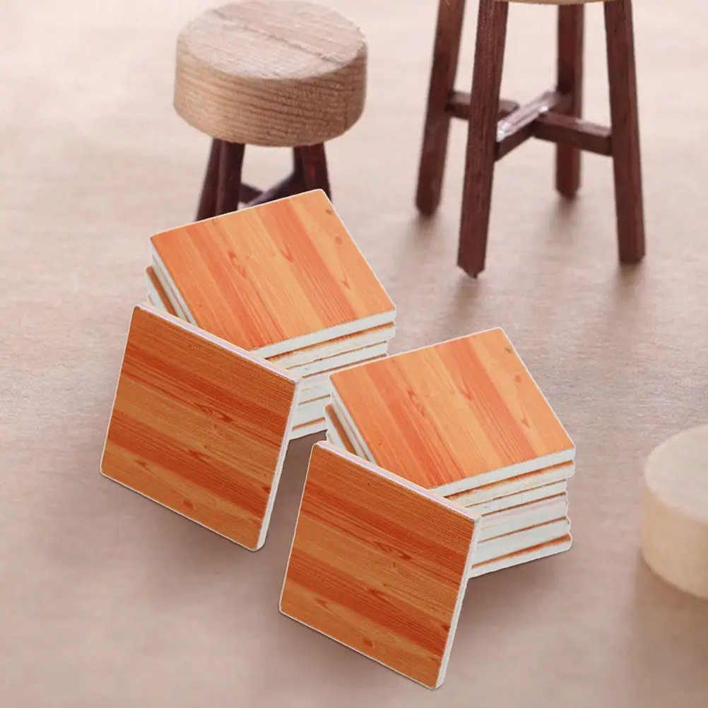 36Pcs Miniature Dollhouse Wood Flooring Sheets Realistic Smooth Surface Easy Install Mini House Decoration Dollhouse Scenery