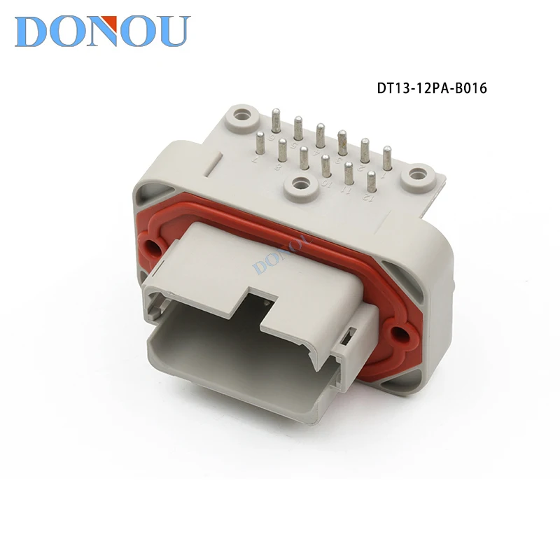 DT13-12PA-B016 DT06-12SA 12 Pin Right Angle PCB Header Connector 13A IP68 for Truck Excavator Automotive Wiring Harness