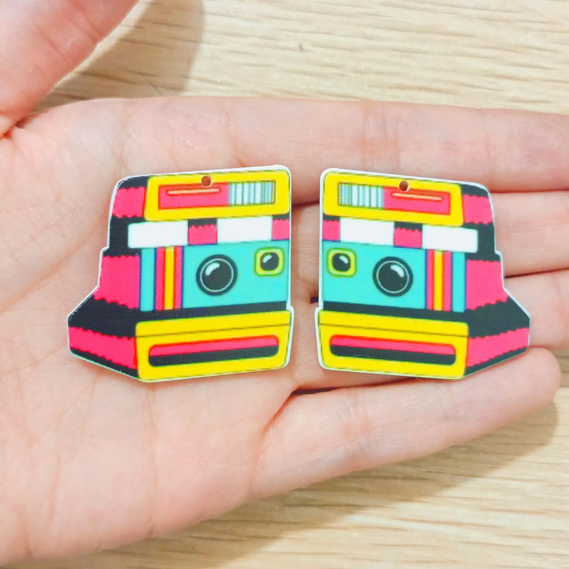 10 PCS Acrylic 80\'s 90‘s Memory Charms Skating Shoes Phone Camera Game Cassette Pendants For DIY Earrings Jewelry Making Gift