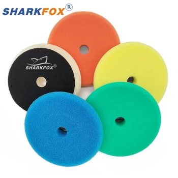 Sharkfox 3&quot;/5&quot;/6&quot; Car Sponge Buffing Polishing Pads Flat Buffing Pad Removes Scratch for Polishing/Waxing