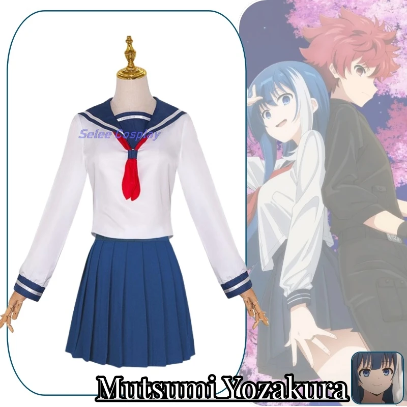 

Mutsumi Yozakura Cosplay Costume Clothes Uniform Cosplay Performance Dress Sailor Suit School Uniform Daily Outfit Halloween